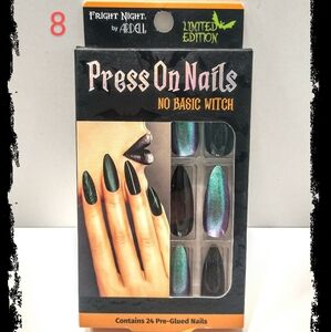 ☠️ Fright Night - NO BASIC WITCH ☠️ Blk & Grn ~ Limited Edition ~ Press On Nails